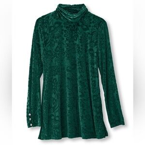 Soft Surroundings Walden Velvet Burnout Turtleneck Top M